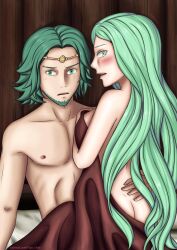 after_sex caught covering_self embarrassed fire_emblem fire_emblem:_three_houses functionally_nude_female male nude_male rhea_(fire_emblem) seteth_(fire_emblem) sheets yrya-chan