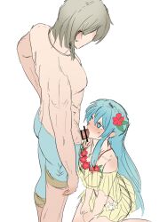 1boy 1girls 2sirokma0930 alternate_costume bikini breasts eirika_(fire_emblem) eirika_(summer)_(fire_emblem) fellatio female fire_emblem fire_emblem:_the_sacred_stones fire_emblem_heroes from_above innes_(fire_emblem) innes_(summer)_(fire_emblem) kneeling kneeling_oral_position long_hair male medium_breasts nintendo official_alternate_costume oral red_bikini red_swimsuit swimsuit very_long_hair yellow_bikini yellow_swimsuit