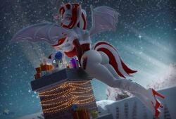 3d ass big_breasts christmas christmas_outfit equine fan_character furry high_heel_boots high_heels hooves-art lovers_(oc) male my_little_pony pony presents