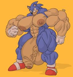 abs balls biceps flaccid furry gab_art hyper hyper_balls hyper_genitalia hyper_penis hyper_testicles male male_focus male_only muscles muscular muscular_arms muscular_ass muscular_back muscular_legs muscular_male muscular_thighs nipples nude pecs penis solo solo_male sonic_the_hedgehog testicles veins veiny_penis