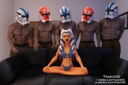 1girls 332nd_company 3d 501st_clone_trooper 5boys abs ahsoka_tano airress3d_(3d-modeller) alien alien/human alien_girl alien_humanoid arms_behind_back athletic_female athletic_male background belt big_lips black_nails blue_clothing blue_eyes bra brown_clothing brown_pants clone clone_trooper clone_wars couch dark-skinned_male dark_lipstick dark_skin eyes facial_markings female fit fit_male front_view full_body gangbang hands_on_knees headband headgear headgear_only helmet horn human human_on_humanoid humanoid imminent_gangbang imminent_sex indoors interspecies lineup lips looking_at_another looking_at_viewer male markings meme midriff multiple_boys nail_polish no_sex on_couch open_eyes orange_body orange_skin panties pants patreon piper_perri_surrounded pose science_fiction sitting slim_waist sofa soldier standing star_wars straight tentacle_hair the_clone_wars:_season_seven thearti3d togruta twitter_username underwear unprofessional_behavior url watermark