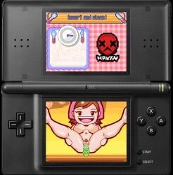 16-bit 1girls breasts brown_hair cooking_mama cucumber electronics feet feet_up female hair handheld_game_console human kitchen legs legs_up mama_(cooking_mama) mayin nintendo nintendo_ds nintendo_ds_lite pale_skin penetration pixel_(artwork) pixel_art pixelated pubic_hair pussy pussy_juice tagme vagina vaginal