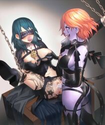 1futa 1girls angry_sex areolae bad_end big_breasts big_penis blue_hair bondage boots bottomless breast_squeeze breasts byleth_(fire_emblem) byleth_(fire_emblem)_(female) captured clothed clothing commission cum_dump cum_in_pussy defeated drooling duo erection eyes_covered female femsub fingerless_gloves fire_emblem fire_emblem:_three_houses futa_on_female futadom futanari gag gagged grazelz green_hair human humanoid humanoid_penis humiliation impregnation_risk kronya_(fire_emblem) legs_held_open light-skinned_female light_skin long_hair nintendo nipples orange_hair panties_in_mouth partially_clothed penis penis_in_vagina purple_skin rape sex sex_slave shaved_crotch source_request standing tied_up tight_clothing tongue tongue_out torn_clothes vaginal_penetration