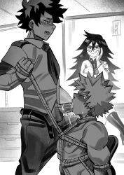 1girls 2boys bondage exhibitionism face_fucking fujoshi gay_blowjob izuku_midoriya katsuki_bakugou male midnight_(my_hero_academia) my_hero_academia nemuri_kayama penis rope_bondage shibari shounen_jump tagme teacher_and_student voyeur voyeurism wildmage yaoi