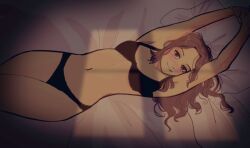 better_version_at_source bra female hexia hexia_(miaormoa) light-skinned_female light_skin looking_at_viewer lowres miaormoa(artist) on_back on_bed panties suggestive suggestive_look thumbnail