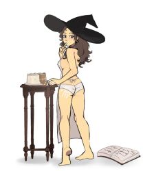 ass_cleavage baking better_version_at_source butt_crack feet female handprint_on_ass hexia hexia_(miaormoa) light-skinned_female light_skin lowres miaormoa(artist) partially_clothed sideboob thumbnail witch witch_hat