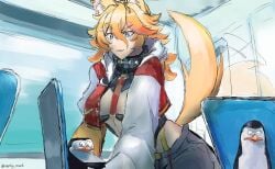 1girls 20th_century_fox 2boys animal_ears animal_humanoid artist_signature big_breasts biting_lip blue_eyes breasts buffpup_(vtuber) canine canine_humanoid clothing collar crippling_mark_(artist) dog_collar dog_ears dog_humanoid dominant dominant_female dreamworks eyebrows_visible_through_hair female female_only femdom fur height_difference horny_female humanoid indie_virtual_youtuber jacket light_skin light_skinned_female looking_at_viewer madagascar_(series) meme muscular_female orange_fur orange_hair penguin shorts skipper_(madagascar) string_bra tagme tail taller_female taller_girl the_penguins_of_madagascar virtual_youtuber vrchat vrchat_avatar vtuber wagging_tail werewolf wolf wolf_ears wolf_girl wolf_humanoid