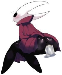 1boy 1boy1girl 1girls anthro anus arthropod ass black_body blush cloak clothing cum cum_in_pussy cum_inside duo erection female female_focus female_penetrated from_behind hollow_eyes hollow_knight hornet_(hollow_knight) male male/female man0. mask masked penis penis_in_pussy pussy sex simple_background team_cherry thighs vaginal_penetration vaginal_sex vessel_(species) white_background