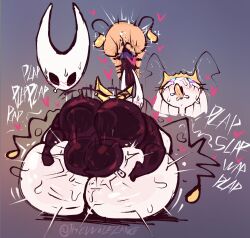 2girls ahe_gao antennae_(anatomy) anthro arthropod ass balls balls_deep big_balls big_butt black_body blue_pupils crossover duo english_text female female_penetrated from_front_position ftm_crossgender futanari generation_7_pokemon genitals heart hi_res hollow_knight hornet_(hollow_knight) huge_balls huge_butt internal looking_pleasured mating_press nintendo nude onomatopoeia open_mouth ovaries penetration penis pheromosa pokémon_(species) pokemon pokemon_(species) pupils purple_eyes sex sound_effects team_cherry text tongue tongue_out ultra_beast uterus vaginal_penetration white_body wolflance