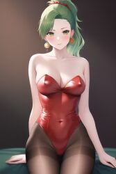 ai_generated breasts bunnysuit final_fantasy final_fantasy_vi green_hair leotard pantyhose square_enix terra_branford