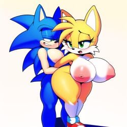 1boy 1girls ai_generated anthro ass big_ass big_breasts big_eyes breasts cute female functionally_nude green_eyes huge_breasts male miles_prower nipples nude open_mouth rule_63 sega sex shortstack smile sonic_(series) sonic_the_hedgehog sonic_the_hedgehog_(series) tagme tails tails_the_fox tailsko thick_thighs thighs wide_hips