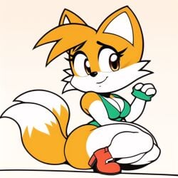 ai_generated anthro cute fat miles_prower sega sonic_(series) sonic_the_hedgehog_(series) tails tails_the_fox tailsko thighstrap