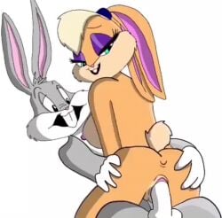 1boy1girl animated anthro anthro_only blonde_female blonde_hair bugs_bunny bunny_boy bunny_ears bunny_girl bunnygirl couple couple_(romantic) couple_love couple_sex furry furry_ass furry_ears furry_female furry_male furry_only green_eyes grey_skin lola_bunny looney_tunes naked_female no_bra no_humans no_panties no_sound penis_in_pussy ponytail ponytail_ears rabbit sex video warner_brothers