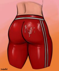 1girls ass back_view clothing cum cum_on_ass dbd dead_by_daylight female female_only leggings legs light_skin meg_thomas shiny sketch solo solo_female the_undevoted thick thick_ass thick_thighs thighs