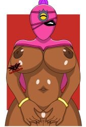 big_breasts brawl_stars dark_skinned_female darthvalder66 female happy huge_breasts nipples tara_(brawl_stars) thick thick_thighs