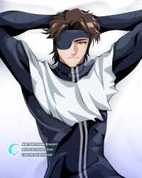 aizen_sousuke anime_style bleach bodypillow dakimakura dakimakura_design fanart handsome looking_at_viewer male male_only mitgard-knight sfw shinigami solo_male sosuke_aizen