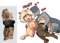 1boy 1girls 2d 2d_(artwork) 2d_artwork anon big_areola big_ass big_balls big_breasts big_nipples big_penis blonde_hair cum cum_in_pussy eatidalemons eatlemons ejaculation excessive_cum fishnets looking_at_penis moaning roblox roblox_avatar robloxian self_upload sex sperm tagme thighhighs