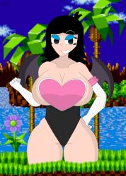 1girls big_breasts black_eyes black_hair female giant_breasts huge_breasts hyper_breasts large_breasts lucy_allen medium_hair mobian_(species) rouge_the_bat rouge_the_bat_(cosplay) sega sonic_(series) sonic_the_hedgehog_(series) teddisin the_allens