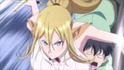 1boy 1boy1girl 1girls 2015 animated anime anime_screencap blonde_hair blue_eyes bouncing_breasts centauress centorea_shianus gigantic_breasts huge_breasts jiggle kimihito_kurusu monster_girl monster_musume_no_iru_nichijou screencap screenshot solo_female sound tagme video