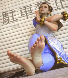 1girls 2022 3d 3d_(artwork) 5_fingers 5_toes barefoot blender blender_(software) capcom chun-li dawadd feet feet_together feet_up female female_focus female_on_top female_only femdom foot_fetish foot_focus heels legs light-skinned_female light_skin shoes_removed socks_removed soles solo solo_female solo_focus street_fighter street_fighter_6 textless toe_curl toe_scrunch toes wrinkled_feet wrinkled_soles wrinkles