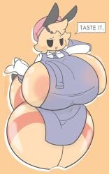 anthro apron ass bee bee_girl costume enormous_breasts furry honey huge huge_breasts lactation original_character tail wings zaclyn