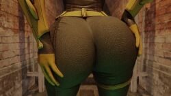 3d animated ass ass_focus ass_shake barbara_gordon batgirl batgirl_(gotham_knights) batman_(series) bodysuit dc dc_comics female from_behind gloves gotham_knights hands_on_ass head_out_of_frame huge_ass kishi leaning leaning_forward skin_tight solo video