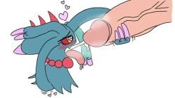 blowjob cum cum_on_face cumming cumshot cumshot_in_mouth facial fellatio fellatio_from_feral flutter_mane ghost human human_on_feral humanoid_penis orgasm paradox_pokemon pokémon_(species) pokemon