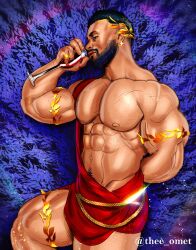 abs african african_male drinking internet_personality ken_x_y male male_only melanin muscles muscular muscular_male pecs real_person thee_omet thick_thighs toga