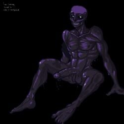 black_skin muscular_male old_man older_male scp-106 scp_containment_breach scp_foundation solo_male veiny_penis