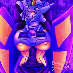 1girls alien alien_girl anthro baradhiblue breasts female female_only medium_breasts nipples robot robot_girl robot_humanoid solo solo_female thunderblast transformers transformers_cybertron underboob wings yellow_eyes yellow_nipples