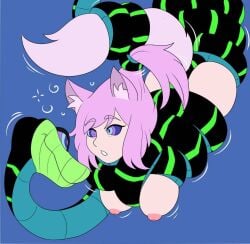 asphyxiation cat_ears coiling coils constriction disney fox_ears fox_girl fox_tail hypnosis hypnotic_eyes kaa kaa_eyes nipples pink_hair plsgts restrained snake squeezing strangling the_jungle_book