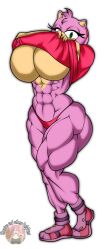 amy_rose amy_rose_(boom) big_breasts looking_at_viewer muscular muscular_female radarlov3r_(artist) sonic_(series) sonic_boom tagme undressing