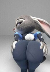 3d anthro ass big_ass big_butt bunny clothed clothing fat_ass fat_butt female fur furry furry_only judy_hopps looking_back pahanrus2 rabbit solo tail zootopia