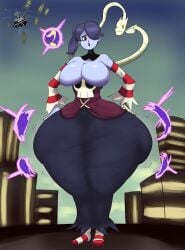 2girls ass_expansion big_ass big_breasts bloody_marie breasts color expansion female female_only hips_wider_than_shoulders hourglass_figure hyper_ass imstupid13 large_ass leviathan_(skullgirls) multiple_girls skullgirls squigly thick_thighs wide_hips zombie_girl