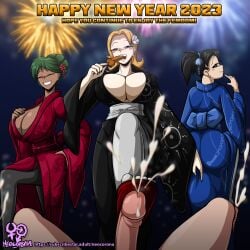 2d cum english_text female femdom fireworks footjob large_ass large_breasts male malesub neocorona new_year new_year_2022 penis tagme yukata