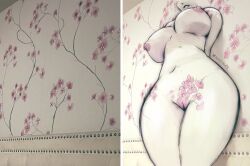 animate_inanimate big_breasts female flower missfaves tagme wall wallpaper