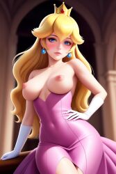 1girls ai_generated akaai areolae athletic breasts busty female female_only hourglass_figure long_hair mario_(series) navel nintendo nipples nude nude_female nudity princess_peach solo standing tagme wide_hips