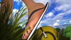 3d animated barefoot crushing feet female foot_fetish foot_focus footjob giantess jinoo77707806 jinouga97 larger_female larger_female_smaller_male male sandals shoe_dangle_crush smaller_male smothering video