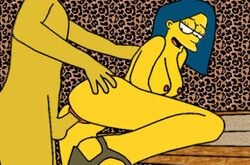 breasts color female hair_down human insertion jsl long_hair male marge_simpson nipples nude partial_male penis sex side_view straight tagme the_simpsons vulva