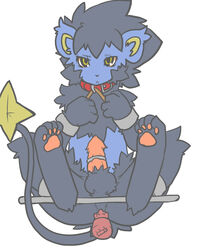 bondage collar dildo kosian luxray male male_only penis pokemon pokemon_(species) solo spreader_bar tagme