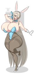 1girls ass asuna_(blue_archive) asuna_(bunny)_(blue_archive) big_ass big_breasts blue_archive breasts bunnysuit front_view huge_breasts onaeane thick_ass thick_thighs