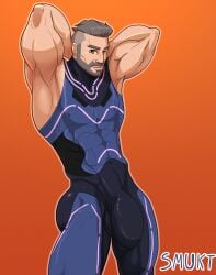 armpits big_bulge bulge flaccid huge_bulge male male_only muscles muscular muscular_male pokemon pokemon_sv professor_turo smukt solo solo_male