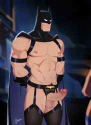 1boy balls bara batman batman_(series) bruce_wayne dc dc_comics male male_only muscular muscular_male penis reiner55 solo solo_male