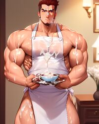 1boy 1human 1male 1man abs ai_generated bara bara_tiddies bara_tits beard biceps big_muscles big_pecs costume covered_in_cum cum cum_in_cup deltoids erection facial_hair gay hairy large_pecs large_pectorals maid male male_chest male_focus male_only male_solo man man_boobs man_breasts man_tits manly masculine masculine_male muscle muscles muscular pecs pectorals solo solo_male trapezius wet