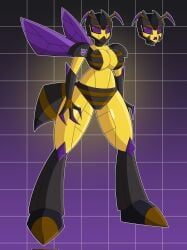 bee bikini blakeynsfw female insects original_character purple_eyes robot_girl thick_thighs transformers wings