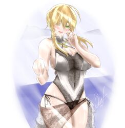 alternate_costume artoria_pendragon_(swimsuit_ruler) artoria_pendragon_(swimsuit_ruler)_(second_ascension)_(fate) blonde_hair crayl fate_(series) female official_alternate_costume