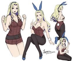 1girls alternate_costume blonde_hair blue_eyes breasts bunny_ears bunny_girl bunnysuit cleavage cm_lynarc constance_von_nuvelle female female_only fire_emblem fire_emblem:_three_houses large_breasts leotard long_hair multicolored_hair nintendo pantyhose solo