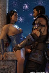 1boy 1girls 3d 3d_(artwork) asian asian_female athletic athletic_female blender blue_dress breast_exposed breasts dark_hair edenian kitana mortal_kombat mortal_kombat_11 romantic romantic_ambiance romantic_couple romantic_sex sex smokescreen117 straight sub-zero vaginal_penetration vaginal_sex