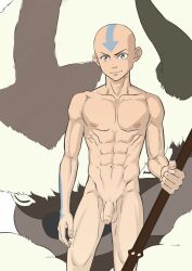 1boy aang abs air_nomad airbender_tattoo appa athletic athletic_male avatar_legends avatar_the_last_airbender flaccid flaccid_penis kaito_draws male male_only muscular_male nickelodeon nsfw pecs pectorals sky_bison solo solo_male the_avatar