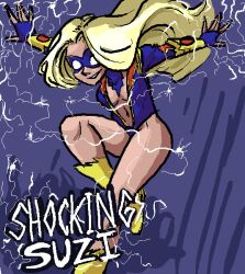 blonde_female blonde_hair cleavage cleavage_cutout dc dc_comics electricity genderswap_(mtf) rule_63 shocking_suzi superheroine